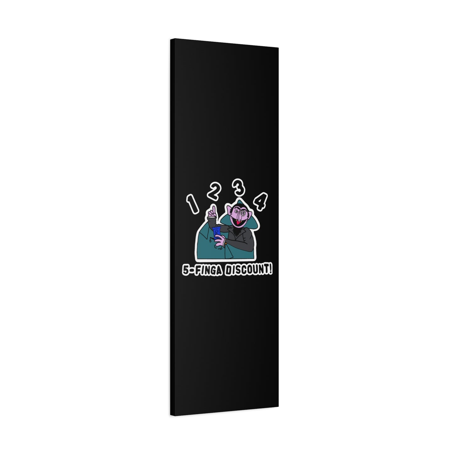 Five Finger Discount Canvas Print Black - Sesame Street The Count Parody Art Print