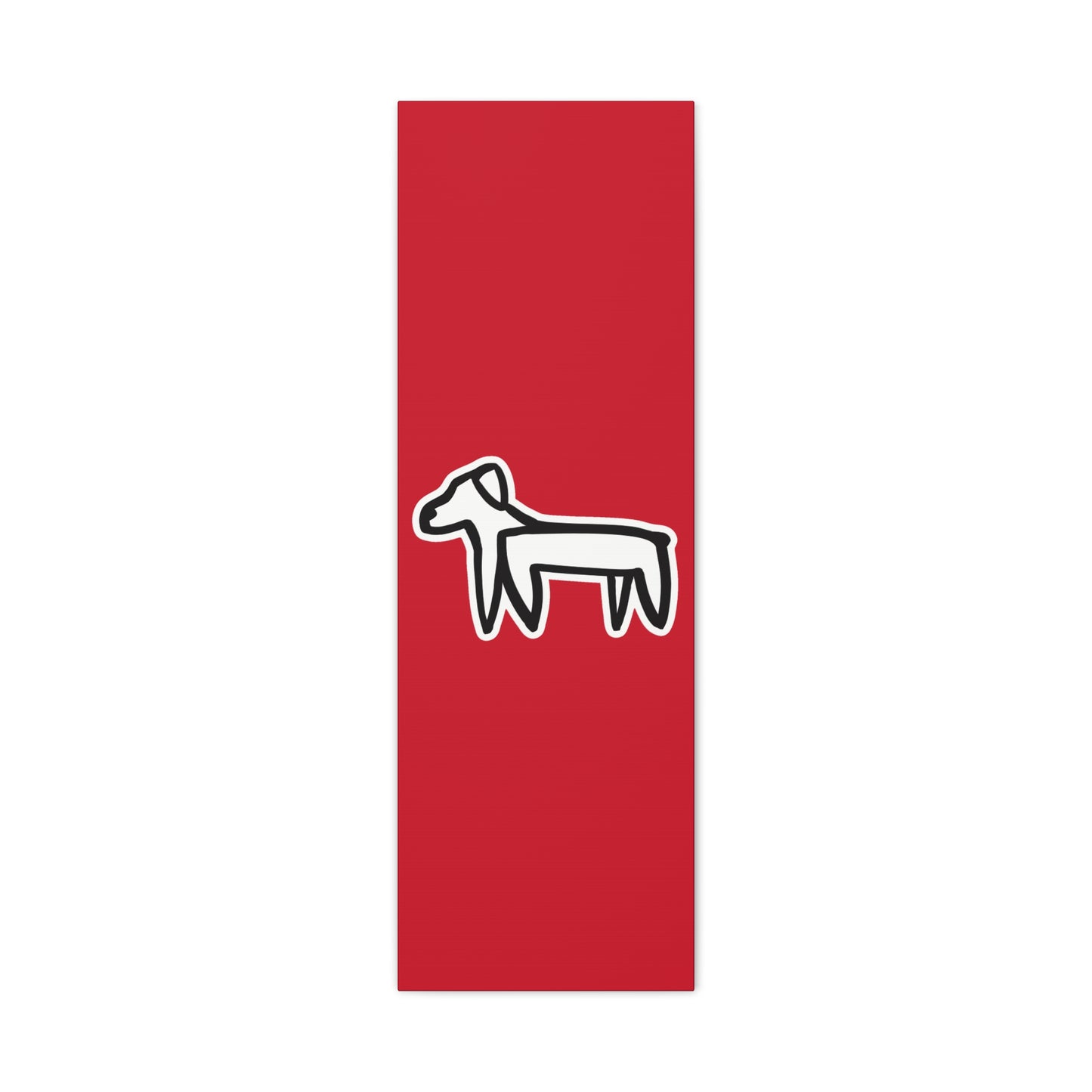 Dog Canvas Print on Red (Sticker Style White Dog) - Dog Art Print