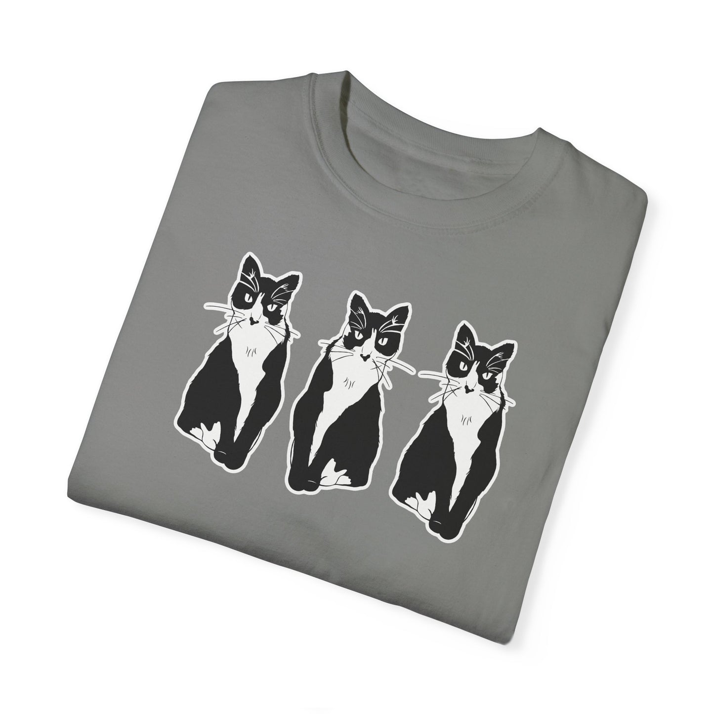 Cat x3 Tee (Sticker Style Cat) - Cat Drawing Shirt