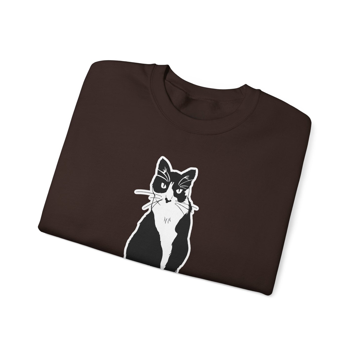 Cat Sweatshirt (Sticker Style Cat) - Cat Drawing Sweatshirt