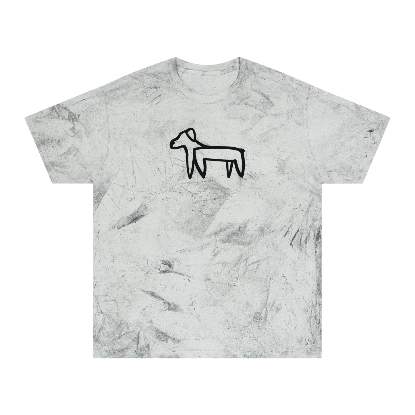 Dog Line Drawing Color Blast Tee