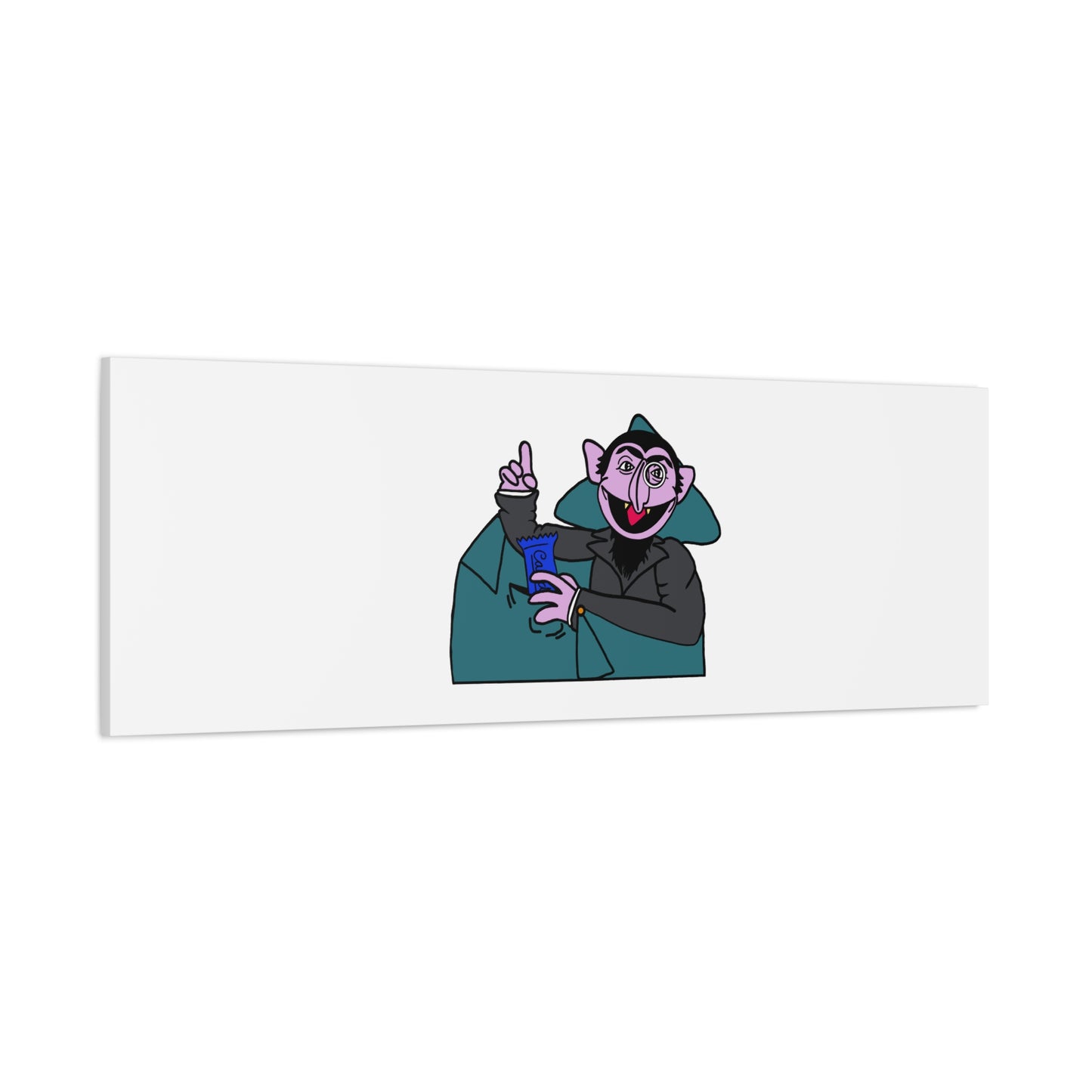 The Count Stealing Candy Canvas Print White - Sesame Street The Count Parody Art