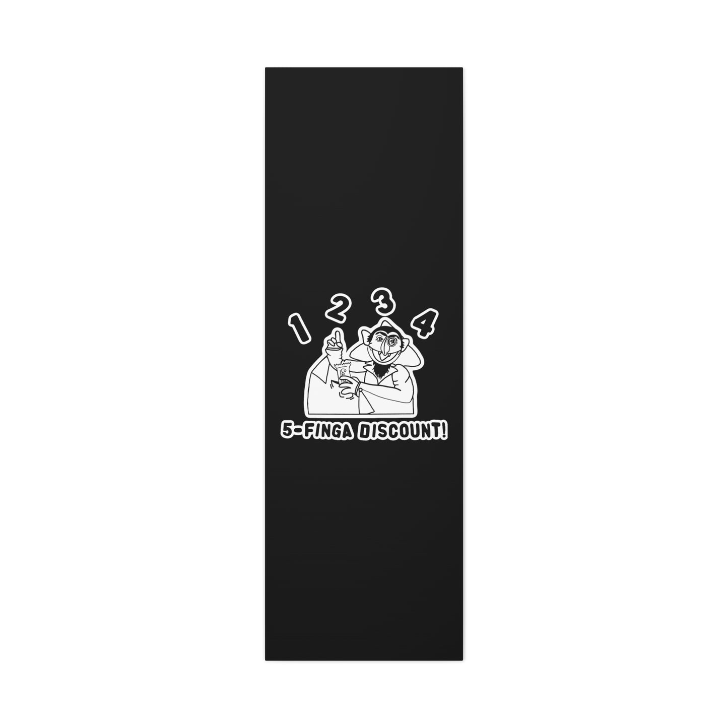 Five Finger Discount Outline Canvas Print Black - Sesame Street The Count Parody Art Print