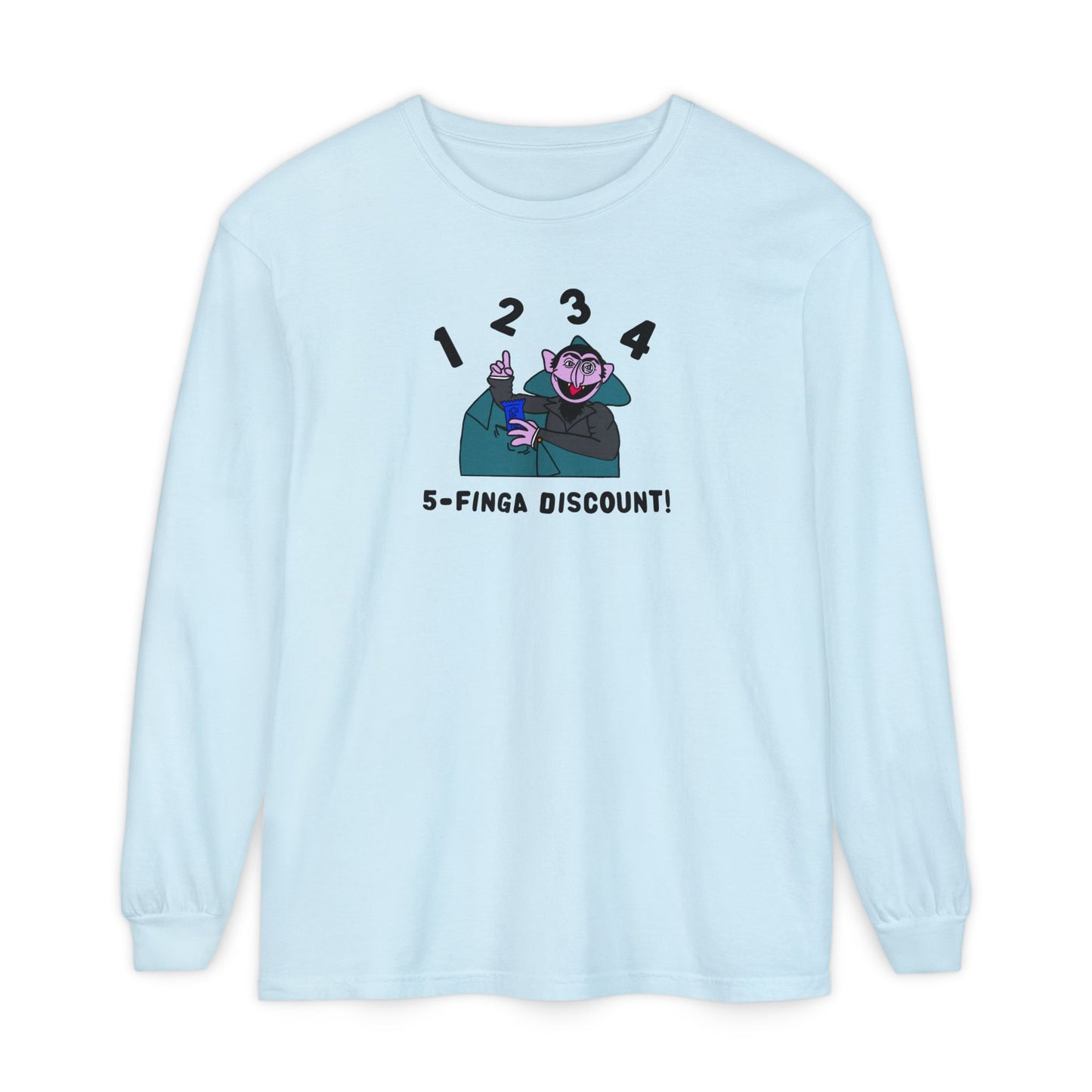 Five Finger Discount Long Sleeve Tee - Sesame Street The Count 5-Finger Discount Shirt