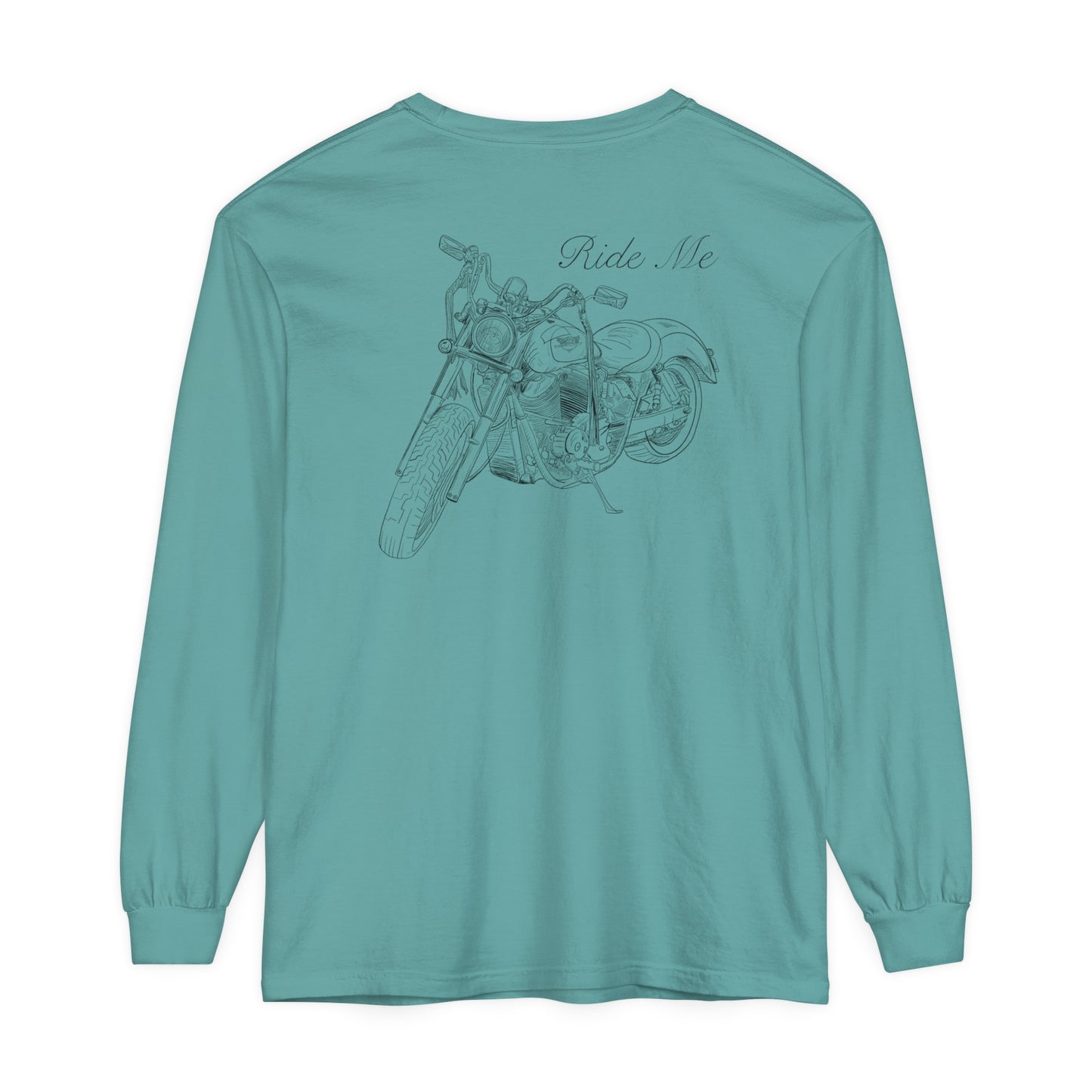 Ride Me Motorcycle Long Sleeve Tee Back Design