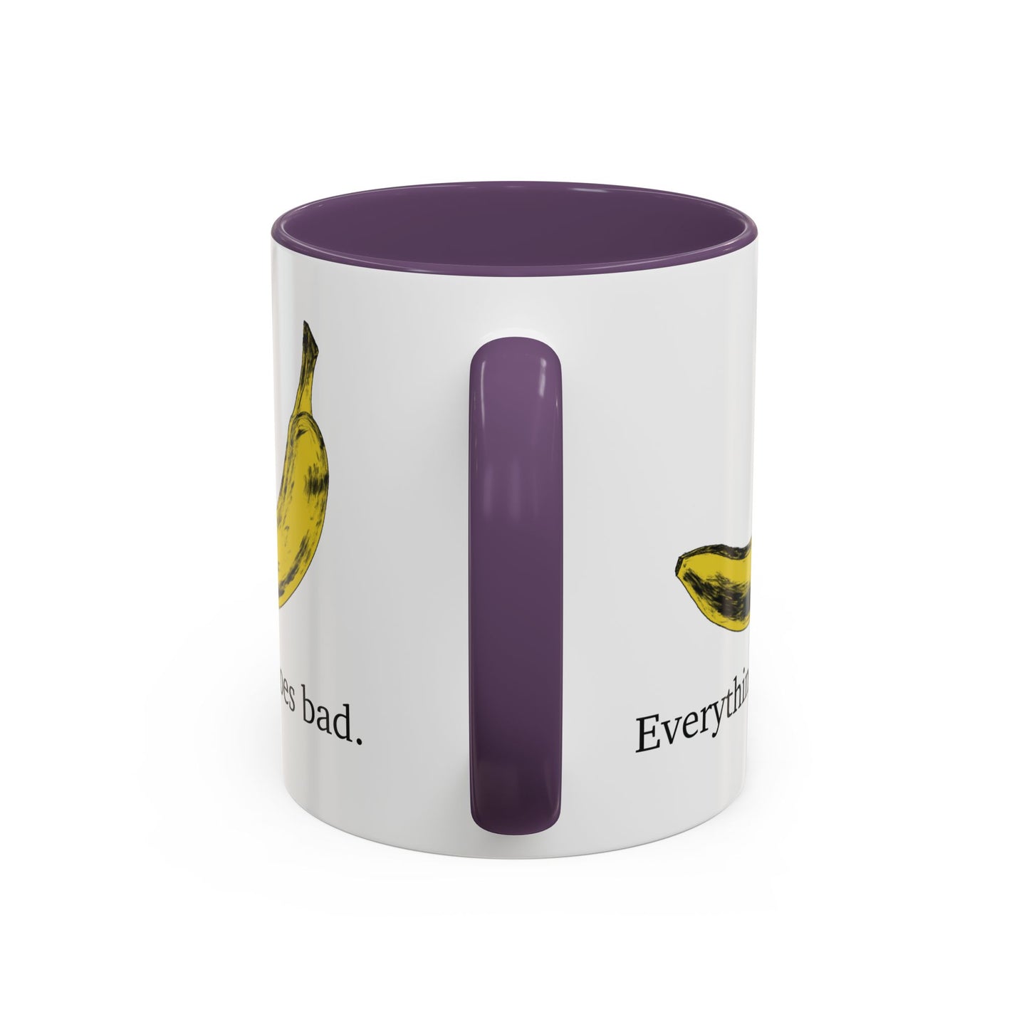 Everything Goes Bad Yellow Banana Accent Mug