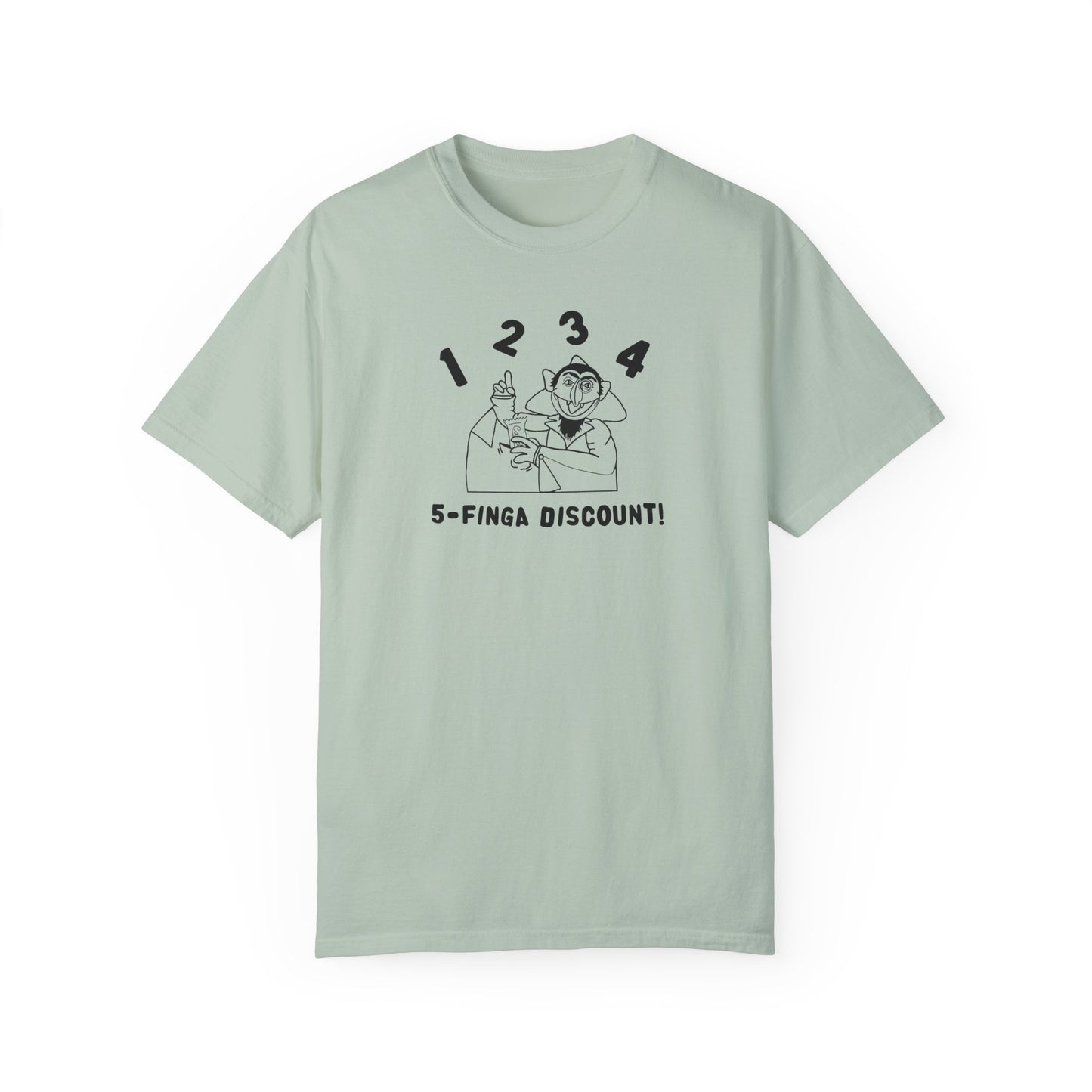 Five Finger Discount Outline Tee - Sesame Street The Count Parody Shirt