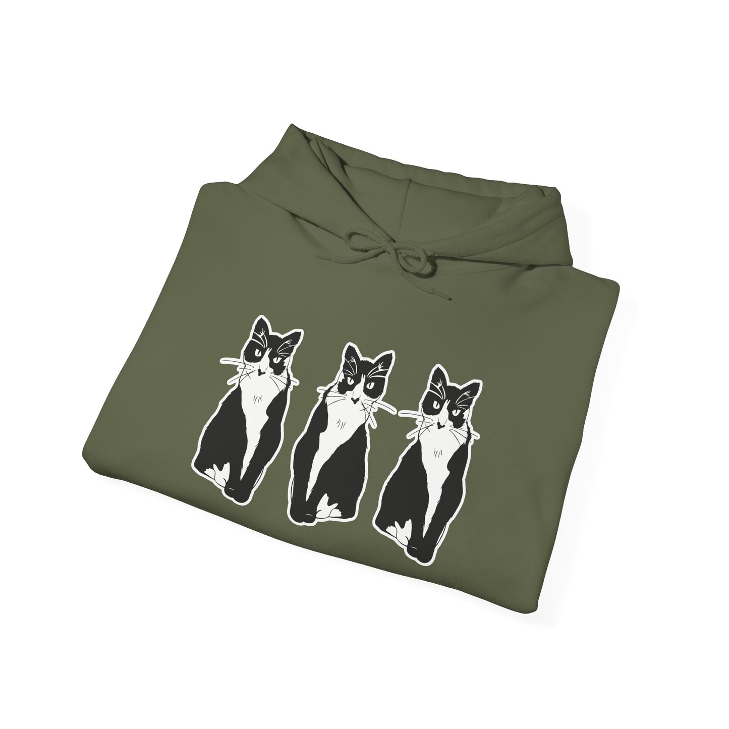 Cat x3 Hoodie (Sticker Style Cat) - Cat Hooded Sweatshirt