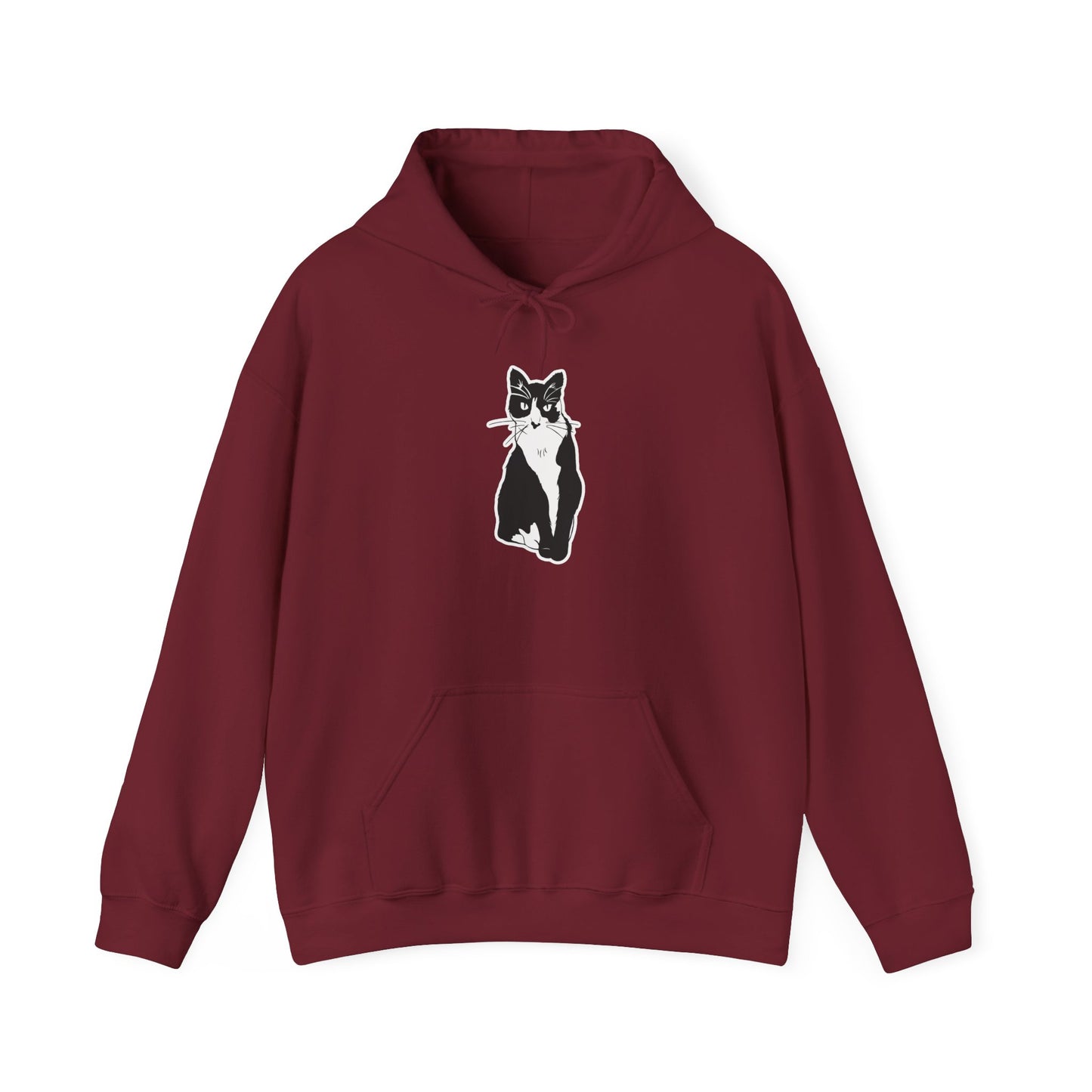 Cat Hoodie (Sticker Style Cat) - Cat Hooded Sweatshirt