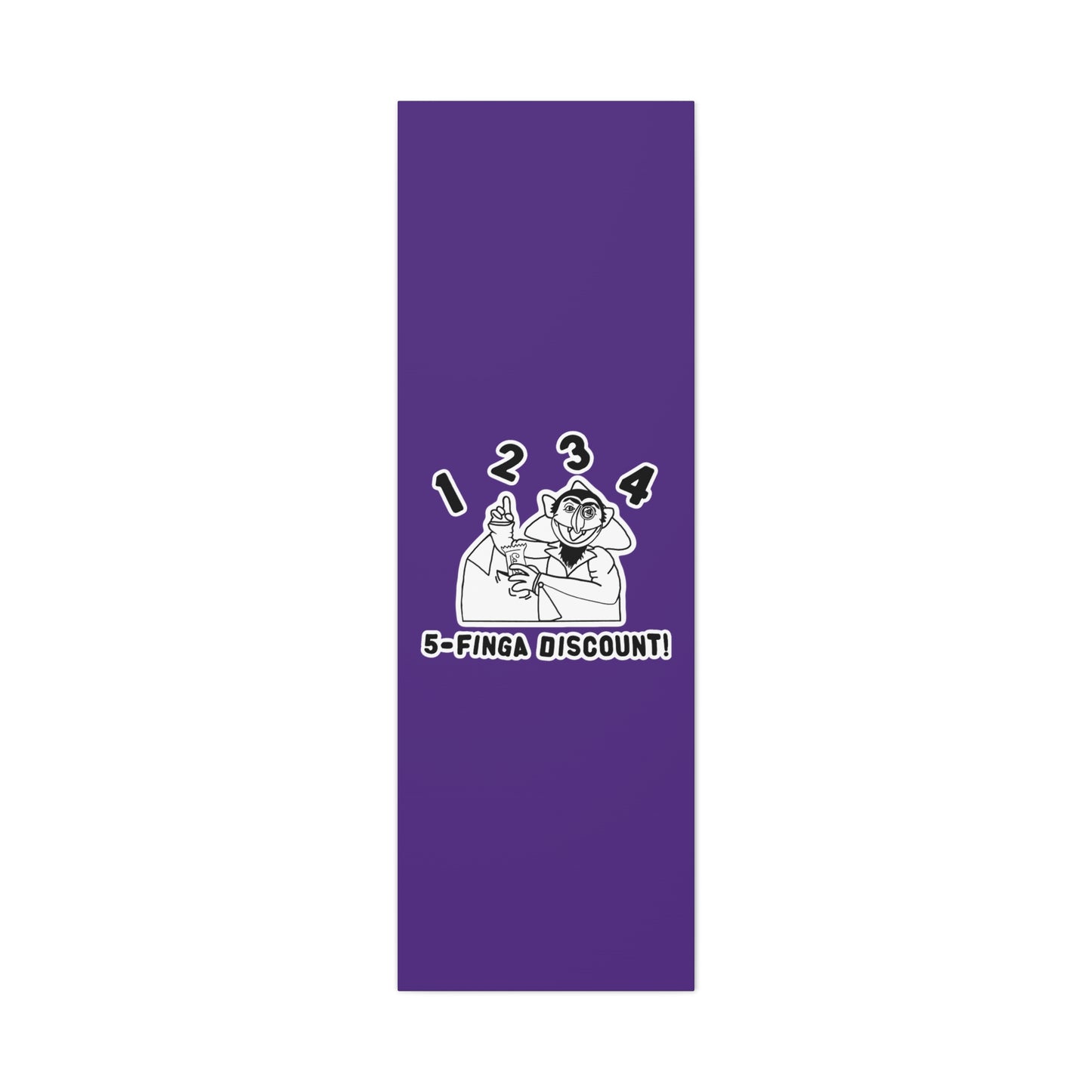 Five Finger Discount Outline Canvas Print Purple - Sesame Street The Count Parody Art Print