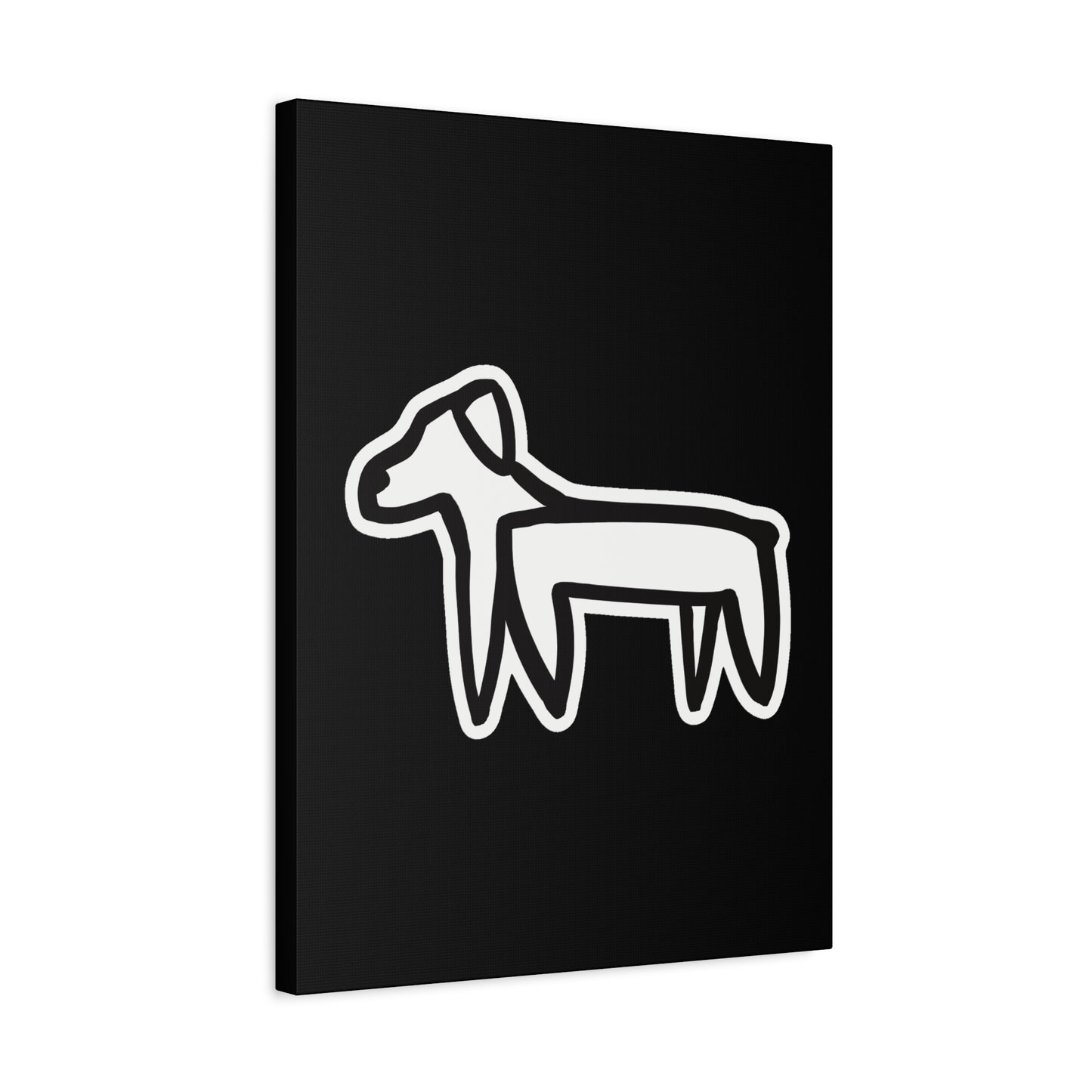 Dog Canvas Print on Black (Sticker Style Dog) - Dog Art Print