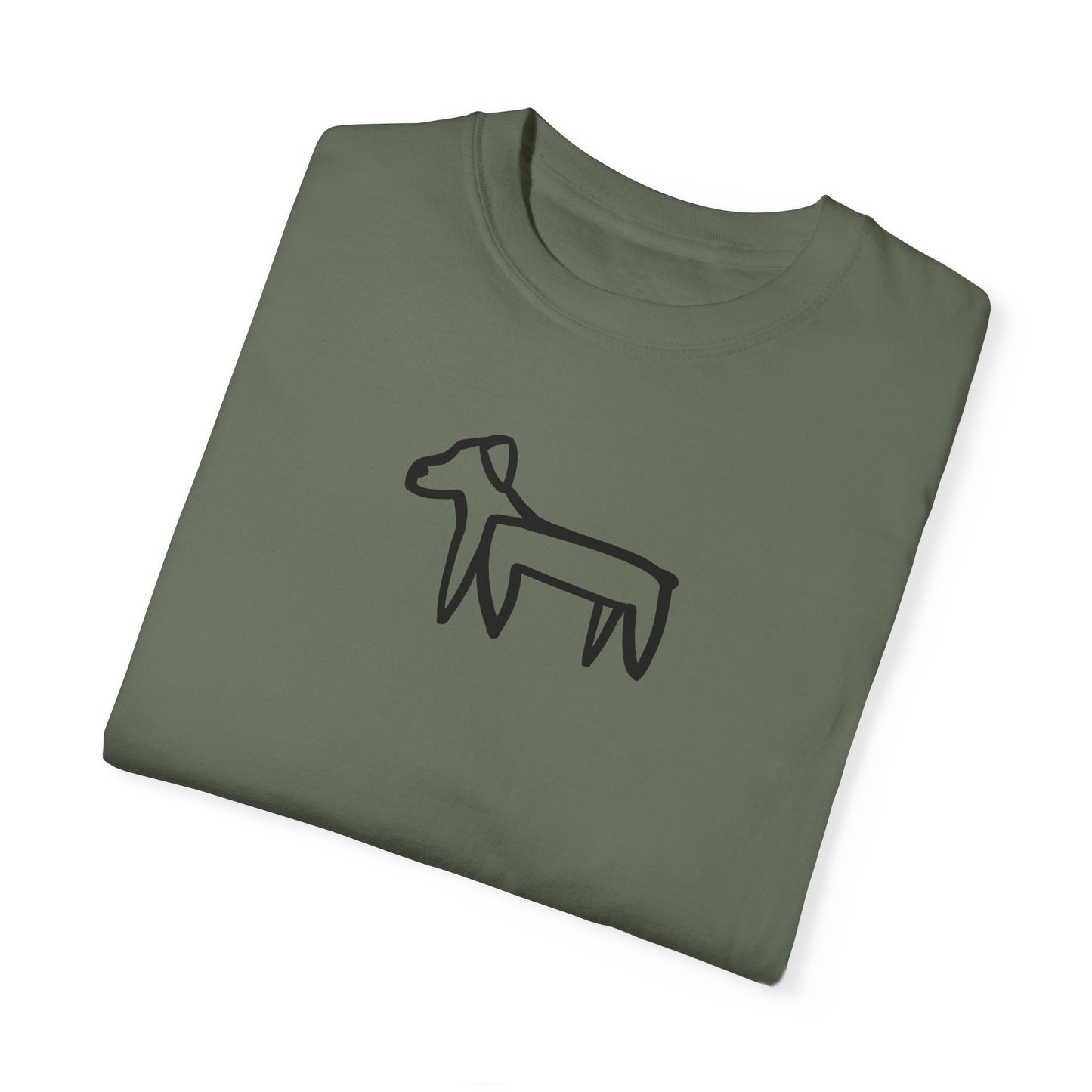 Dog Tee (Transparent Style Black Dog) - Dog Drawing Shirt