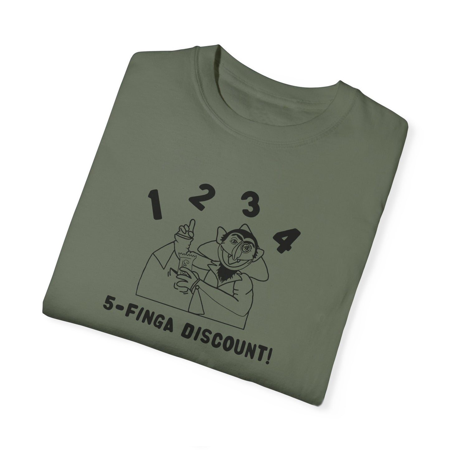 Five Finger Discount Outline Tee - Sesame Street The Count Parody Shirt