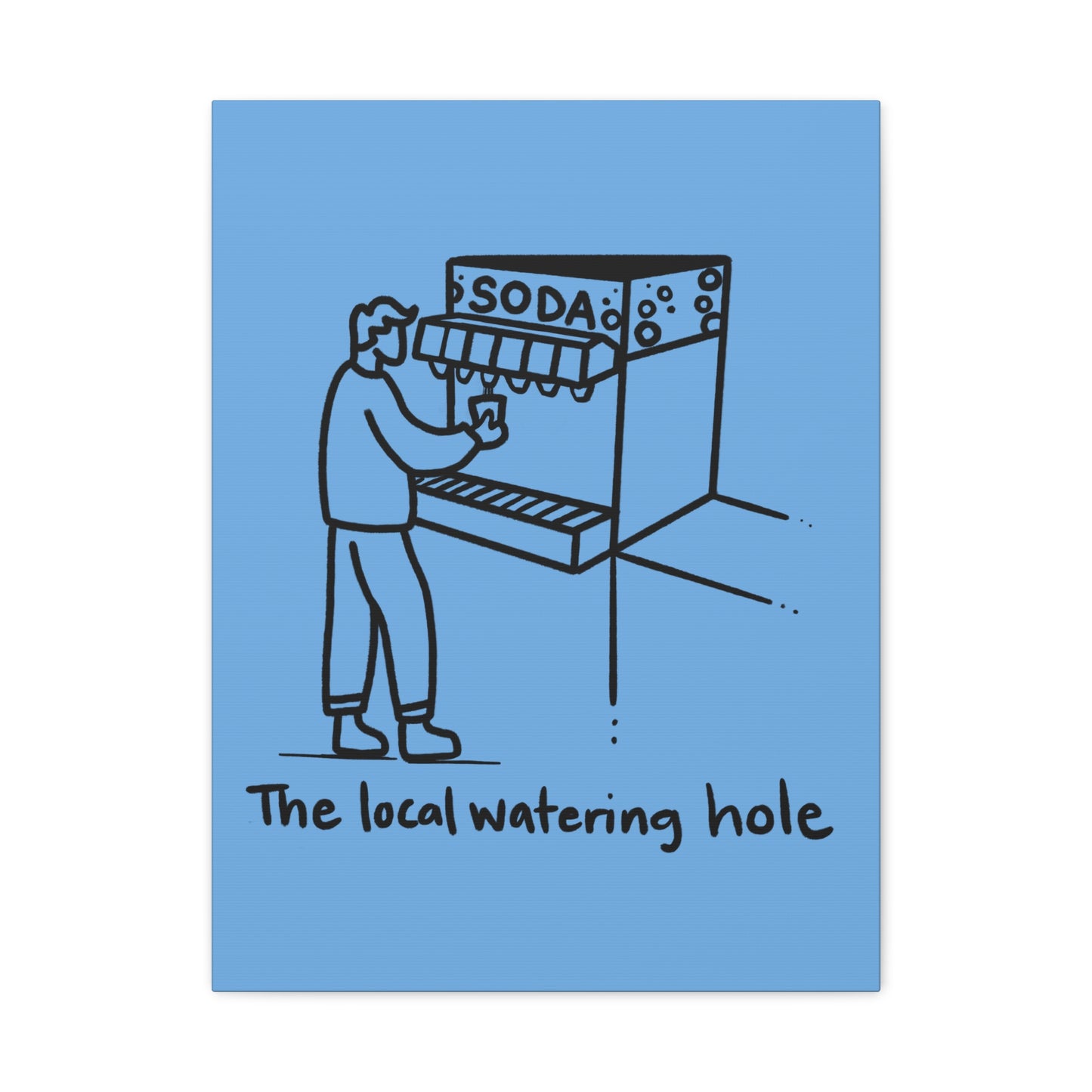 Local Watering Hole Canvas Print - Blue
