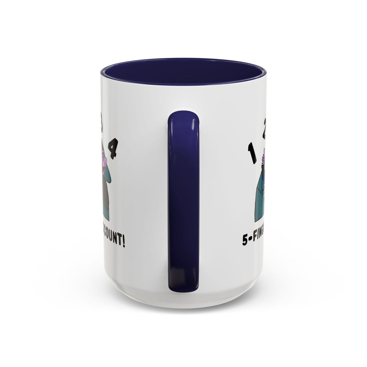 Five Finger Discount Accent Coffee Mug - Sesame Street The Count Parody Coffee Mug