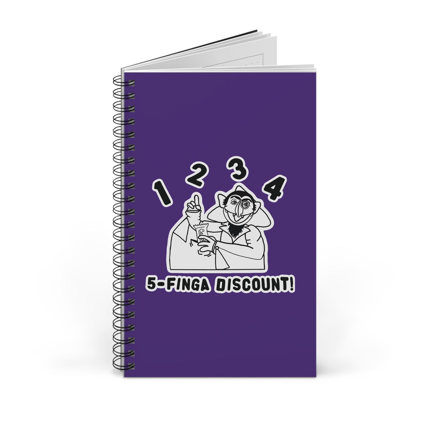 Five Finger Discount Outline Notebook Purple - Sesame Street The Count Parody Notebook