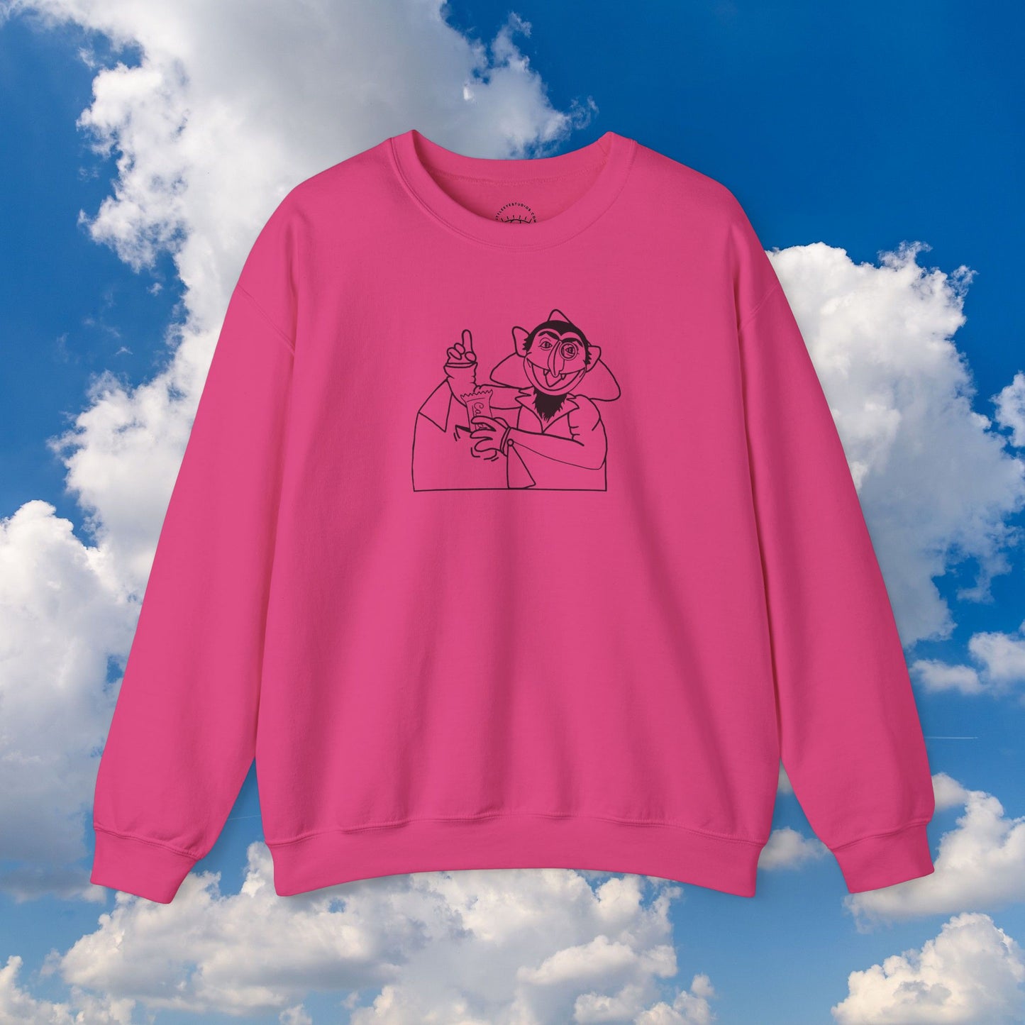 The Count Stealing Candy Outline Sweatshirt - Sesame Street The Count Parody Sweatshirt