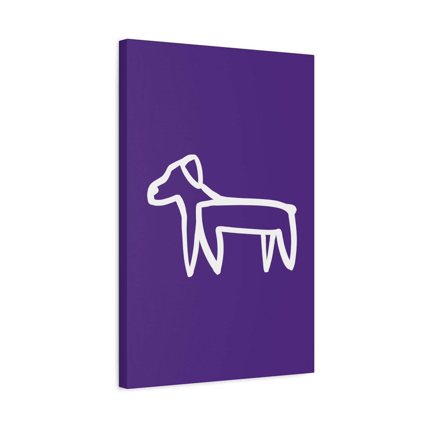 Dog Canvas Print on Purple (Transparent Style White Dog) - Dog Art Print