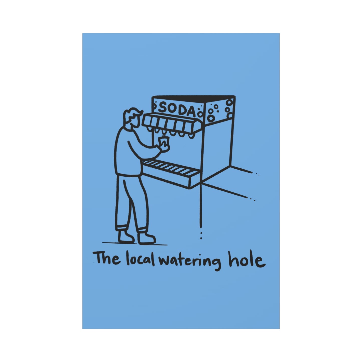 Local Watering Hole Canvas Print - Blue