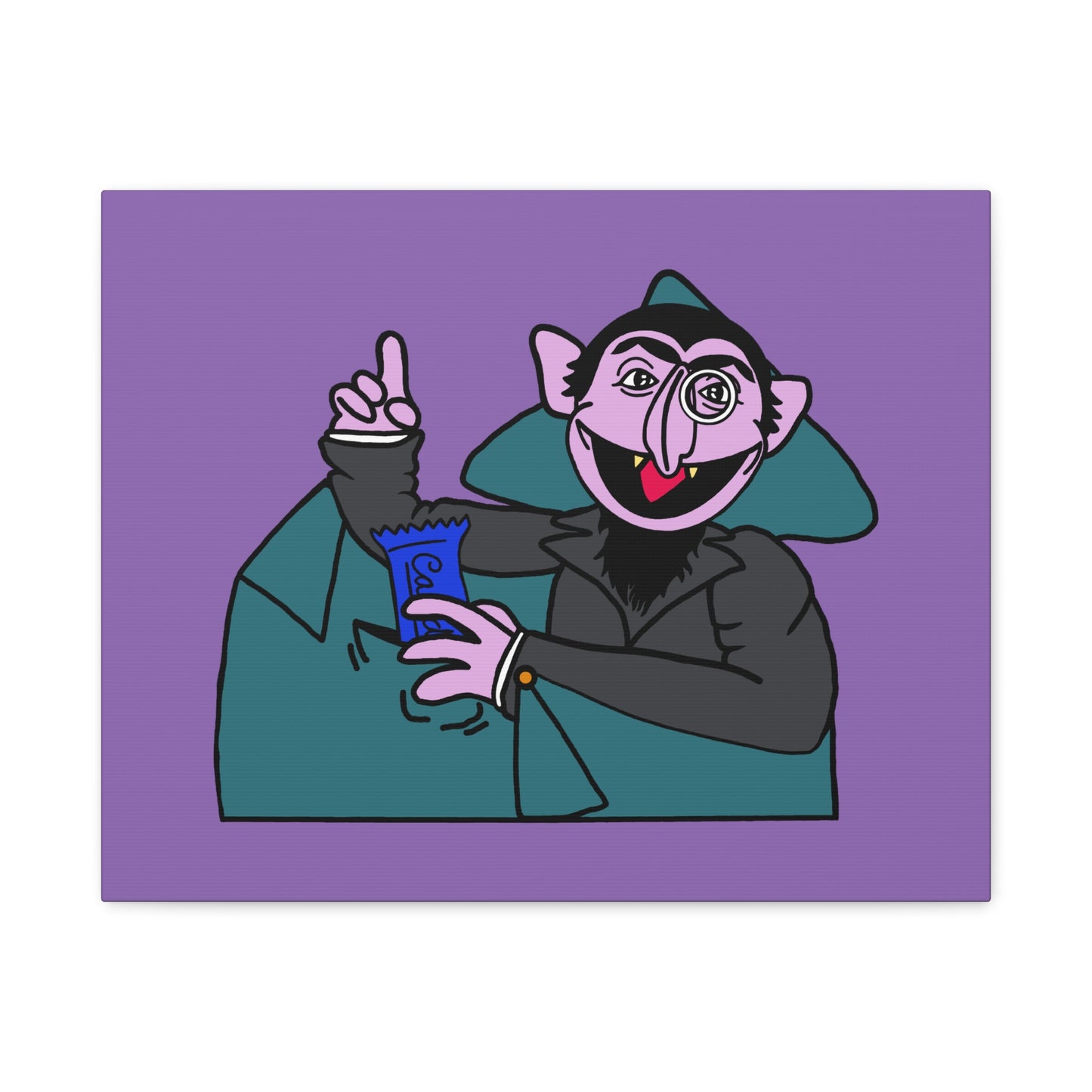 The Count Stealing Candy Canvas Print Light Purple - Sesame Street The Count Canvas Art