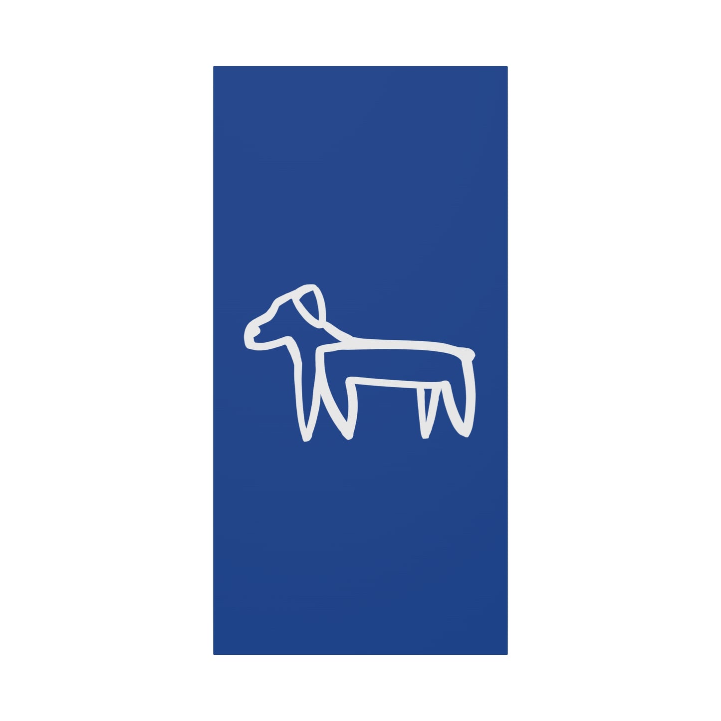 Dog Canvas Print on Blue (Transparent Style White Dog) - Dog Art Print