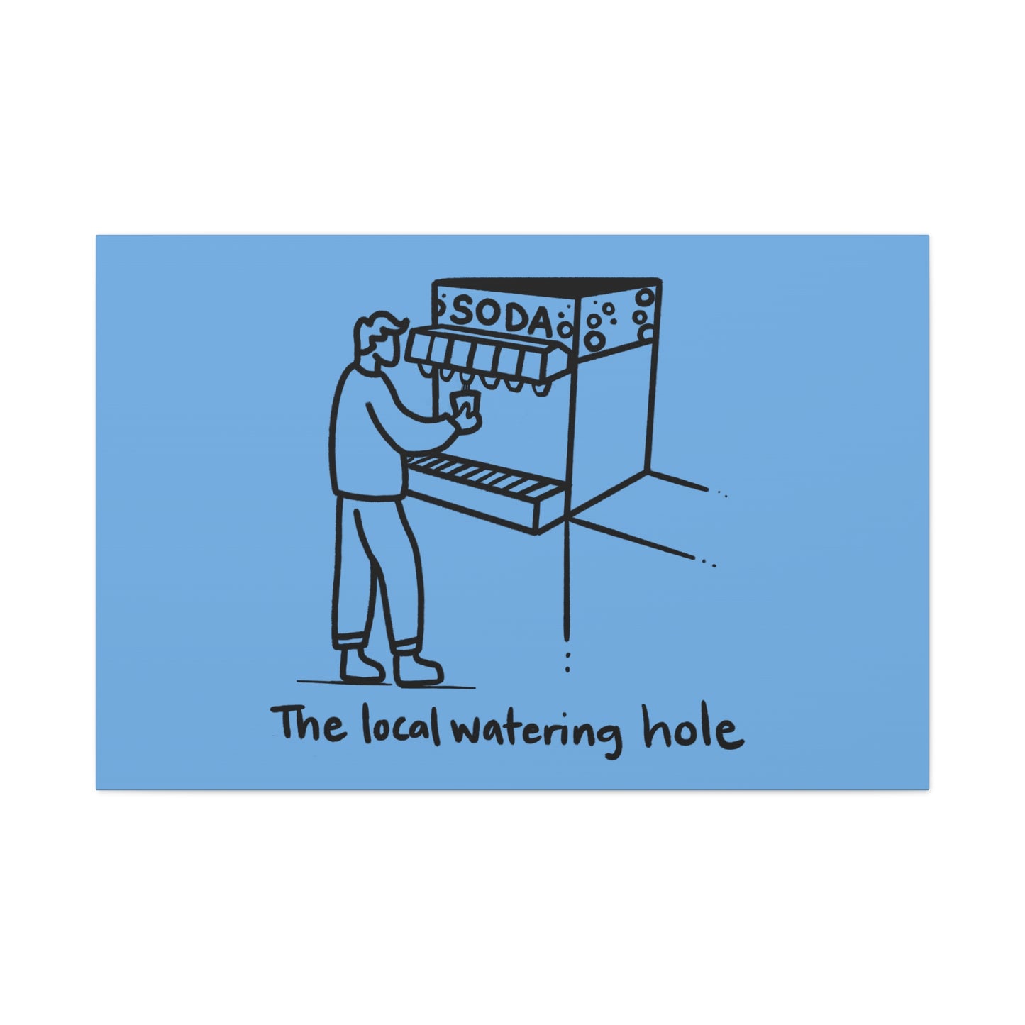 Local Watering Hole Canvas Print - Blue