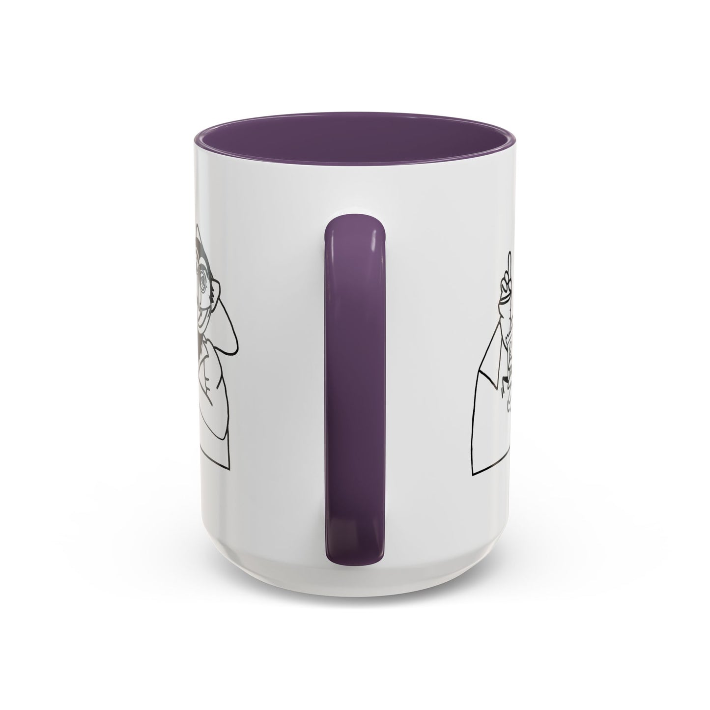 The Count Stealing Candy Outline Accent Mug - Sesame Street The Count Parody Coffee Mug