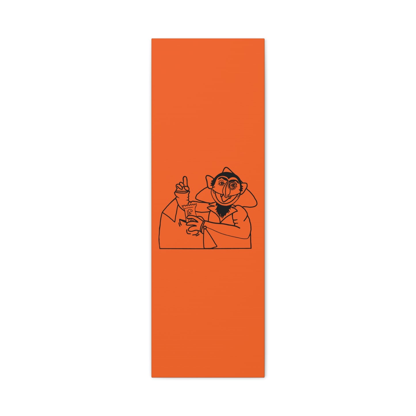 The Count Stealing Candy Outline Canvas Print Orange - Sesame Street The Count Parody Art Print
