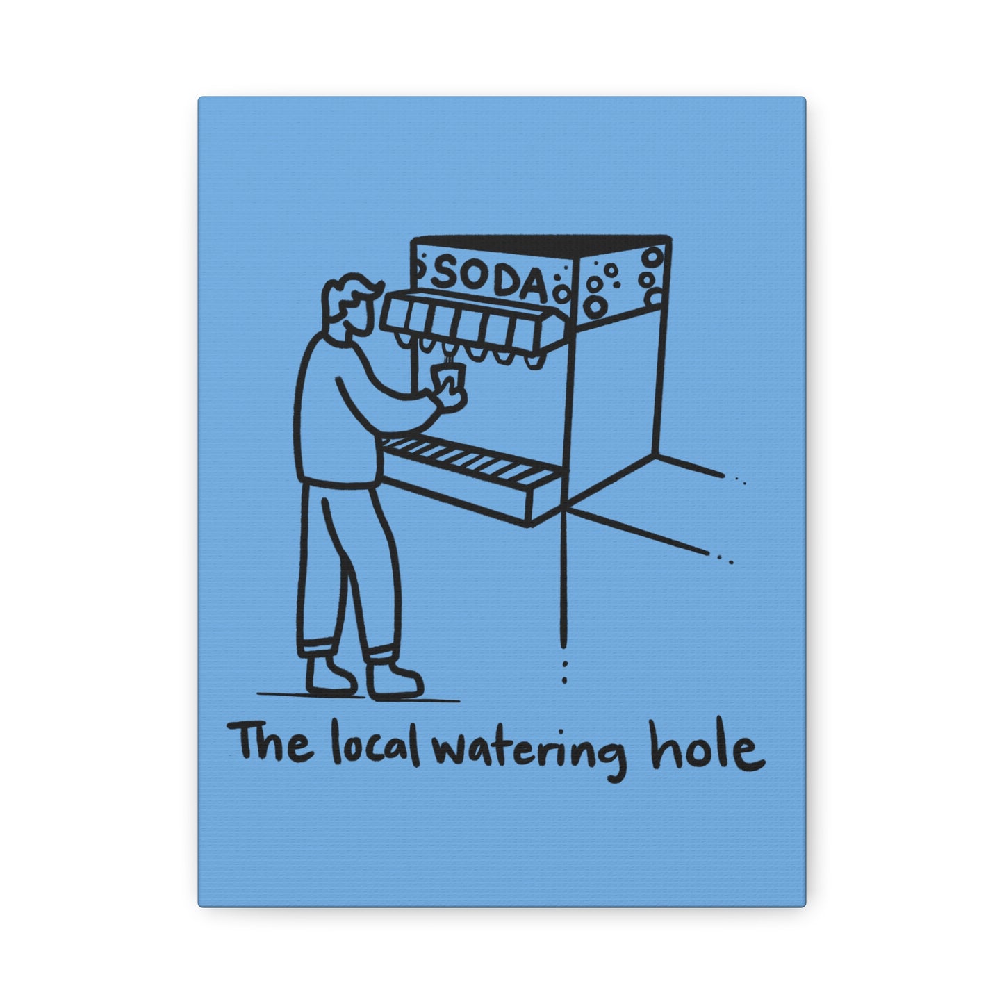 Local Watering Hole Canvas Print - Blue