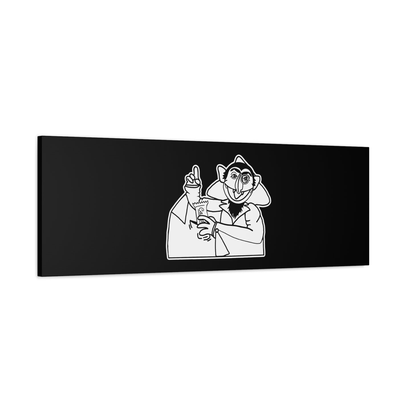 The Count Stealing Candy Outline Canvas Print Black - Sesame Street The Count Parody Canvas Art