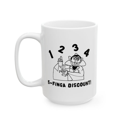 Five Finger Discount Outline Mug - Sesame Street The Count Parody Coffee Mug