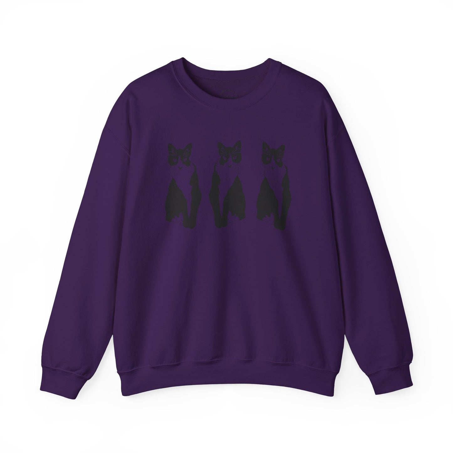 Cat x3 Sweatshirt (Transparent Style Cat) - Cat Drawing Sweatshirt