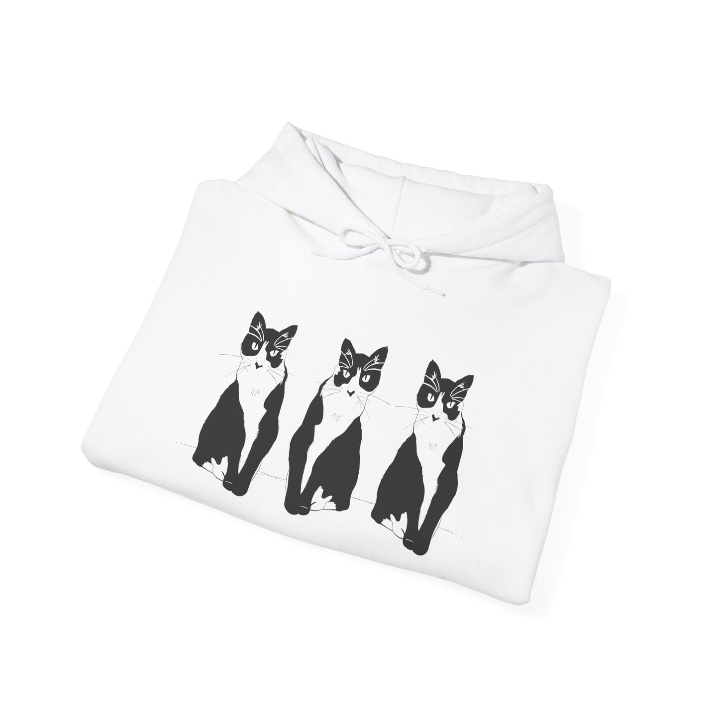 Cat x3 Hoodie (Transparent Style Cat) - Cat Hooded Sweatshirt