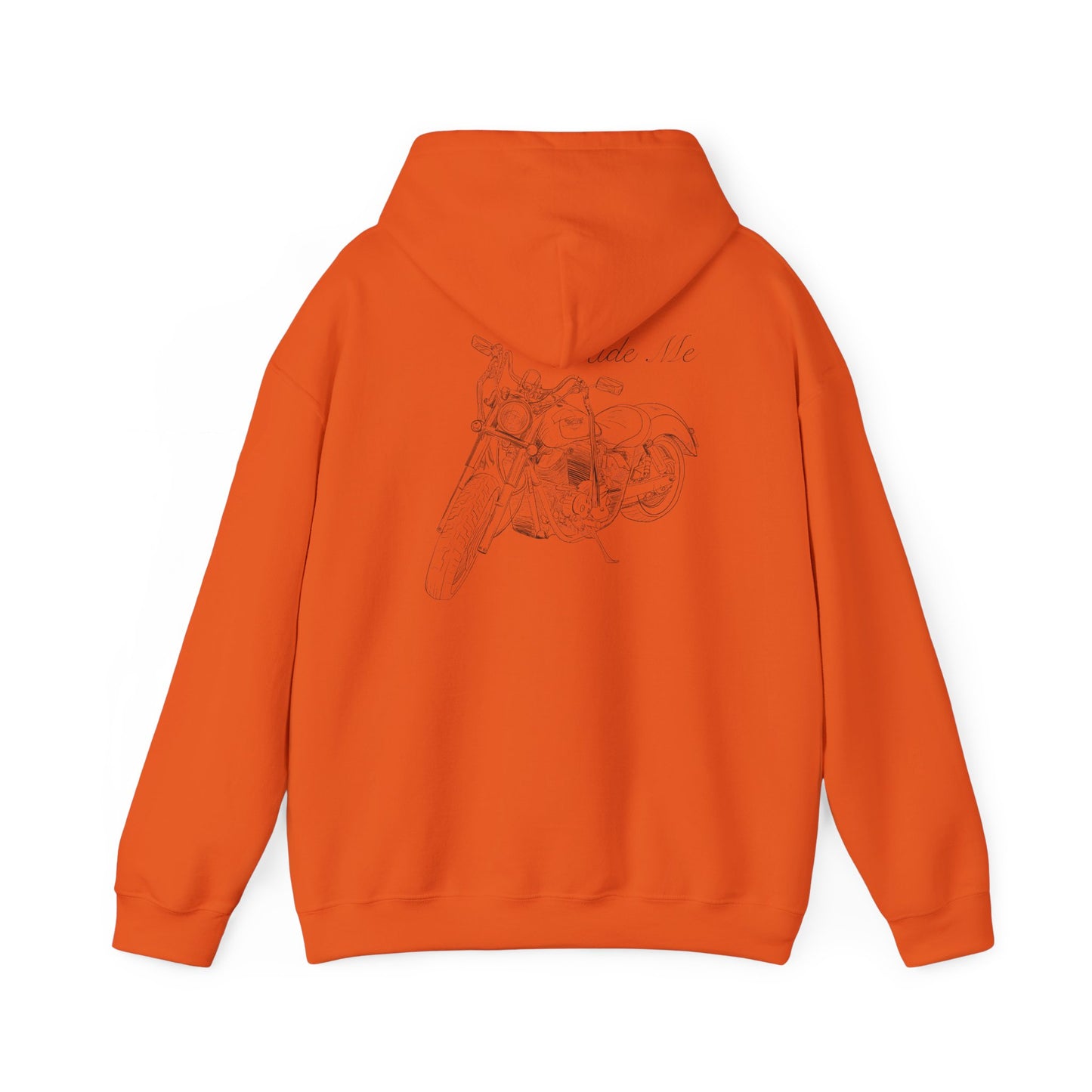 Ride Me Harley Motorcycle Drawing Hoodie Sweatshirt - Back Design