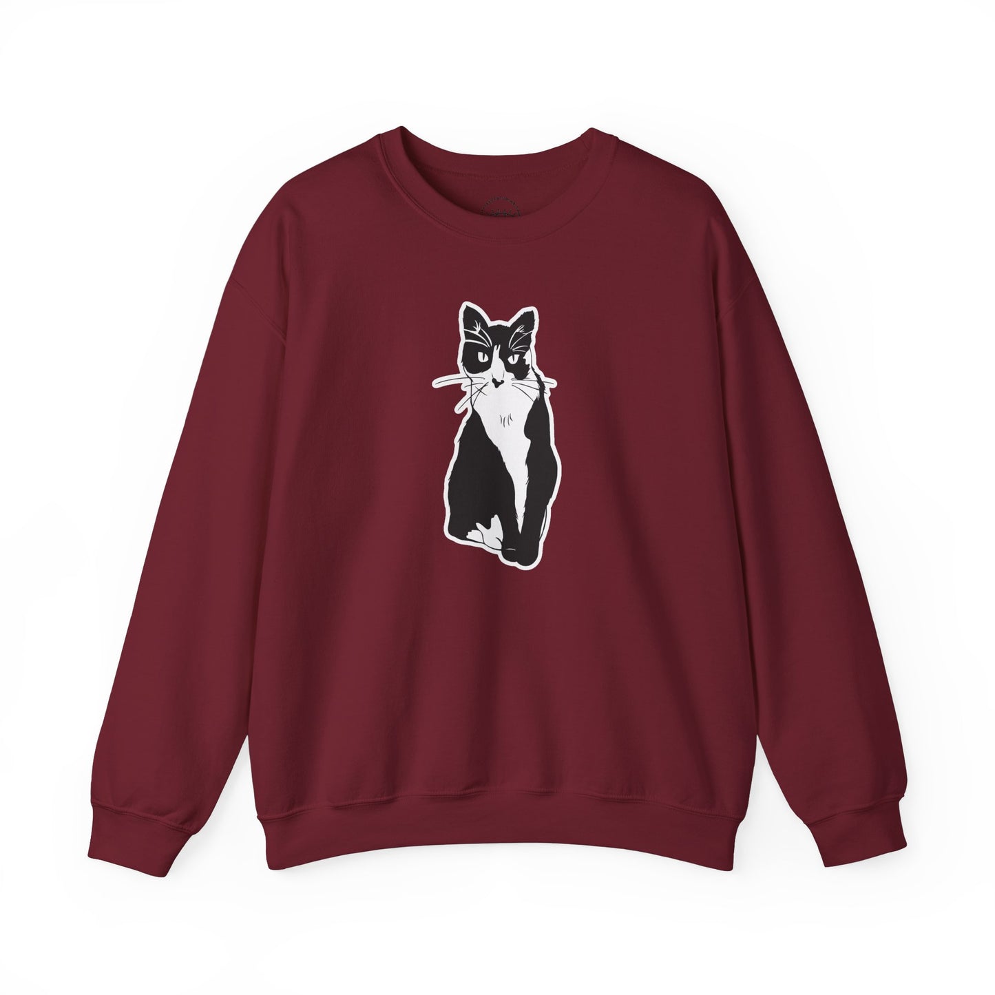Cat Sweatshirt (Sticker Style Cat) - Cat Drawing Sweatshirt