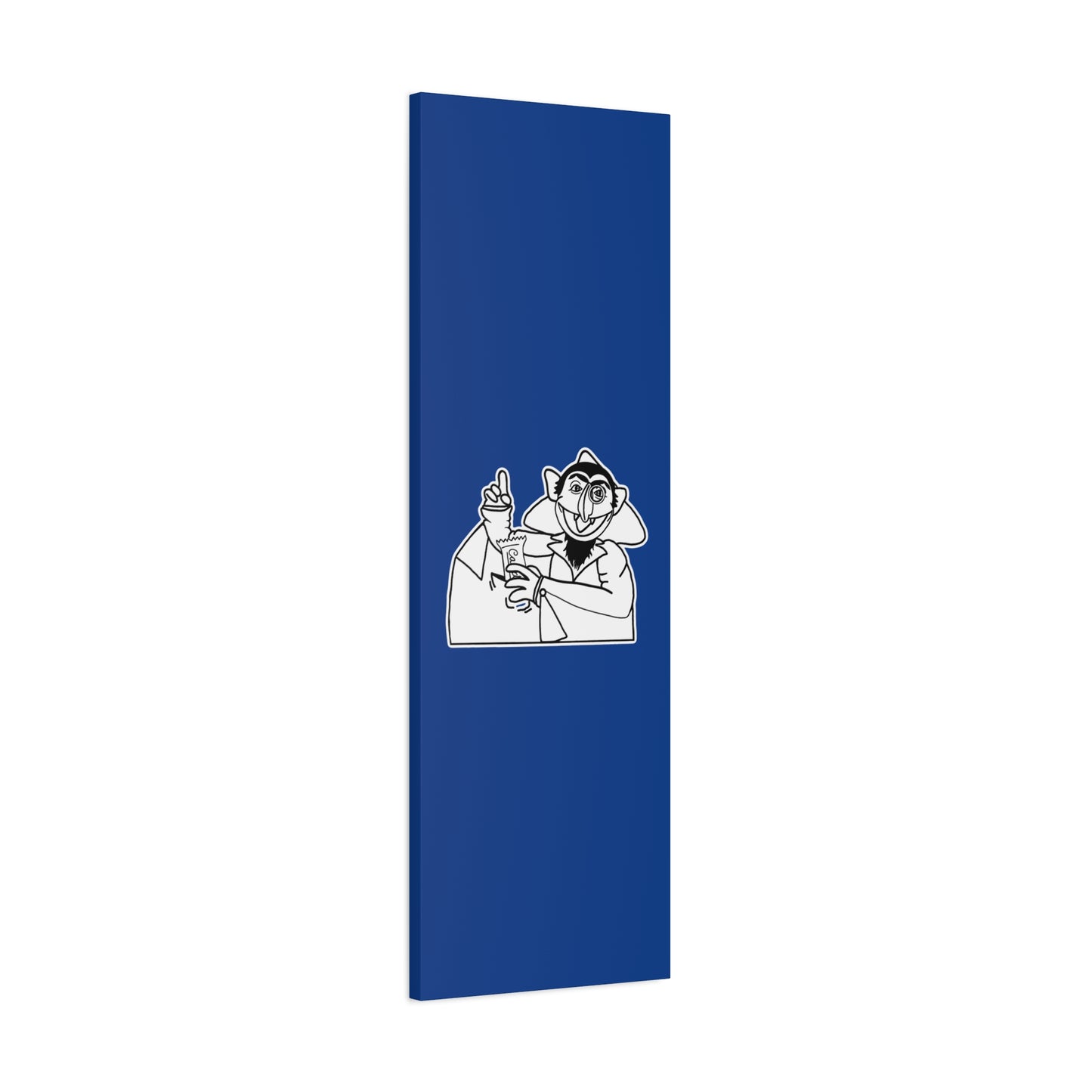 The Count Stealing Candy Outline Canvas Print Dark Blue - Sesame Street The Count Parody Art