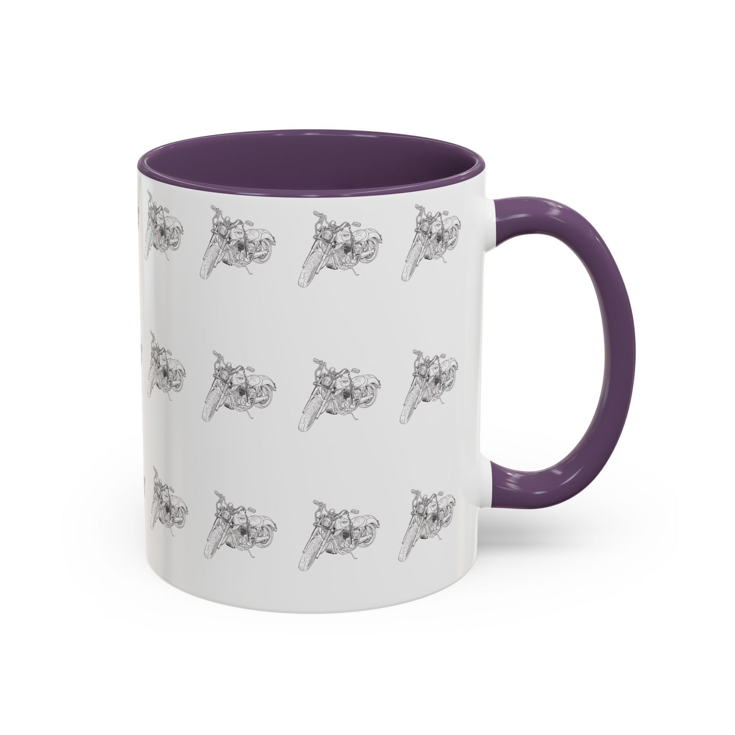 Motorcycle Pattern Coffee Mug - Harley Drawing Mug