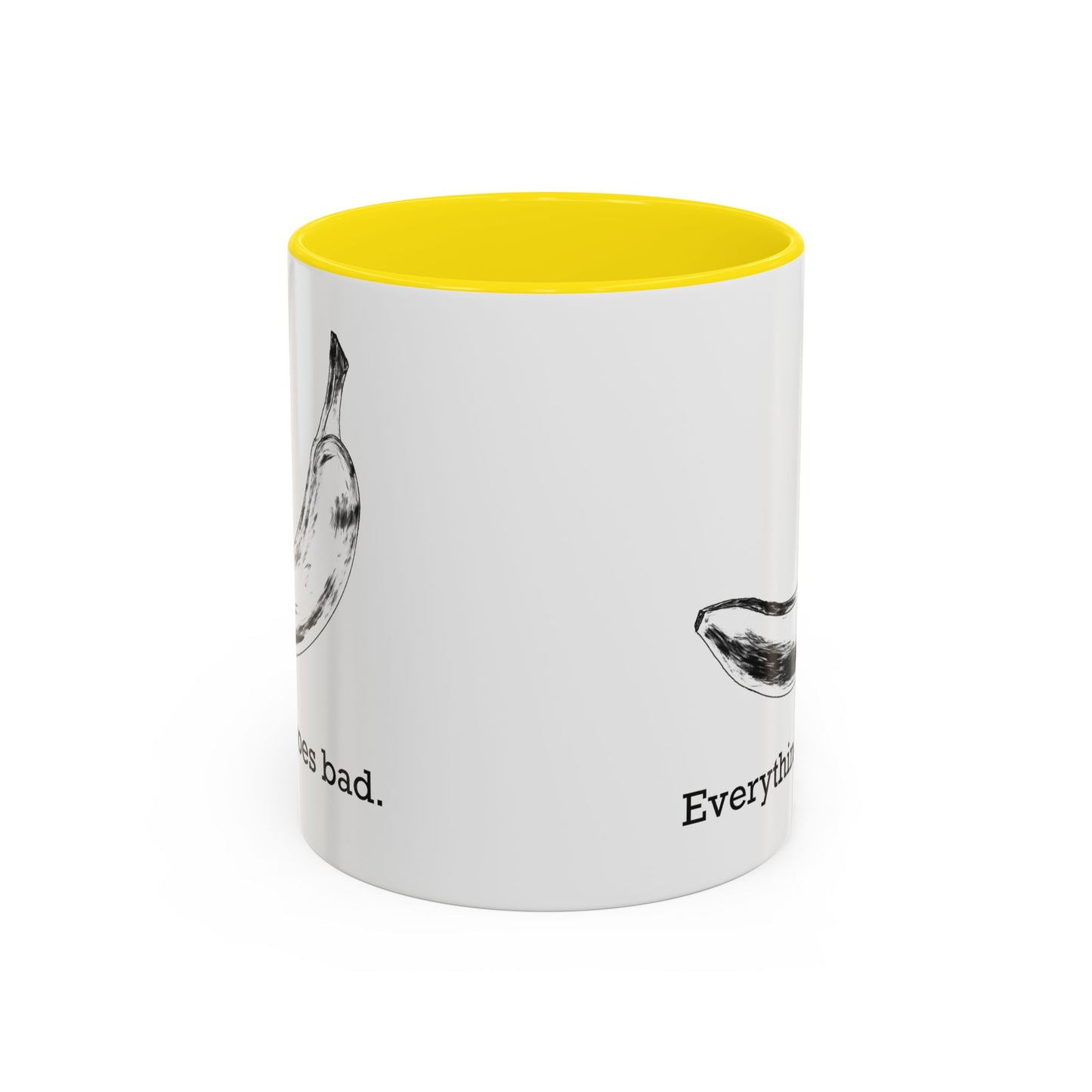Everything Goes Bad Rotting Banana B&W Accent Mug