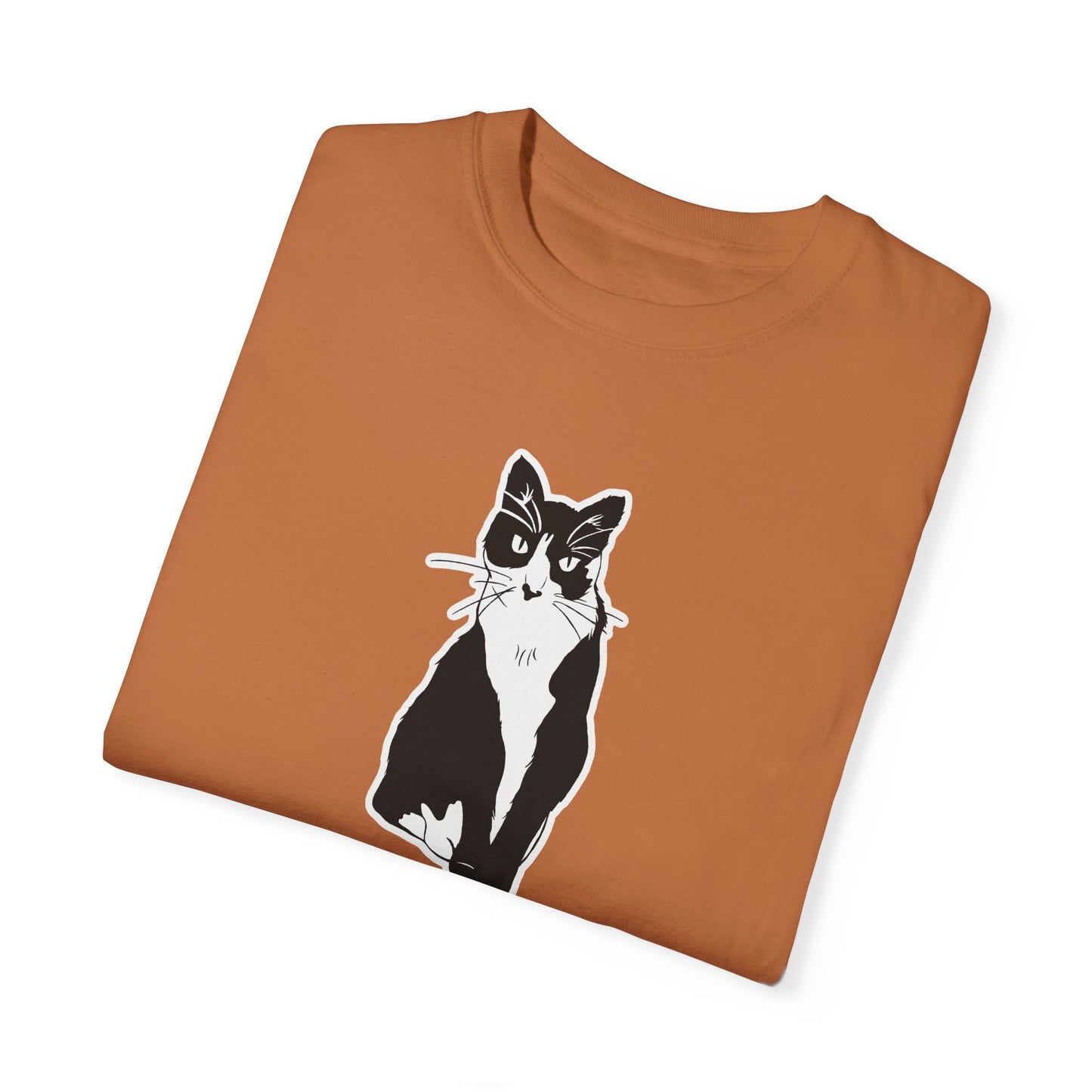 Cat Tee (Sticker Style Cat) - Cat Drawing Shirt