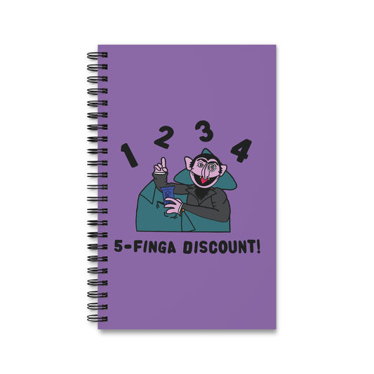 Five Finger Discount Notebook Light Purple - Sesame Street The Count Parody Notebook