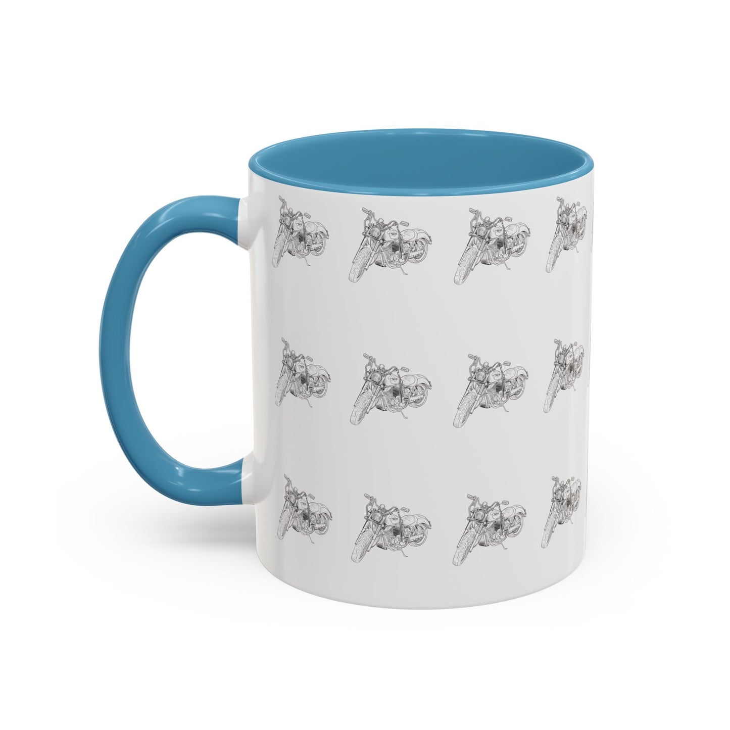 Motorcycle Pattern Coffee Mug - Harley Drawing Mug