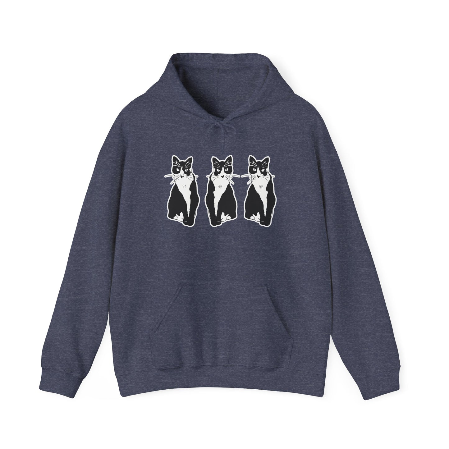 Cat x3 Hoodie (Sticker Style Cat) - Cat Hooded Sweatshirt