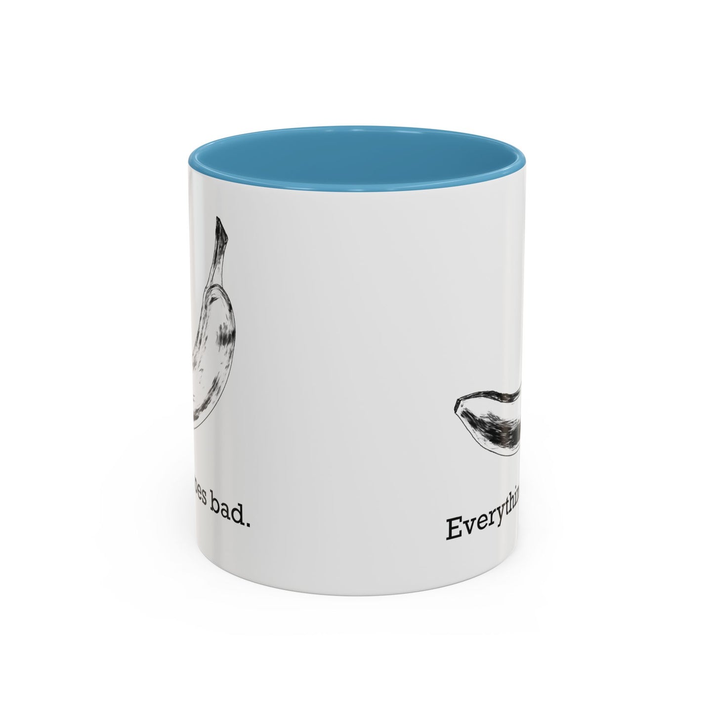 Everything Goes Bad Rotting Banana B&W Accent Mug