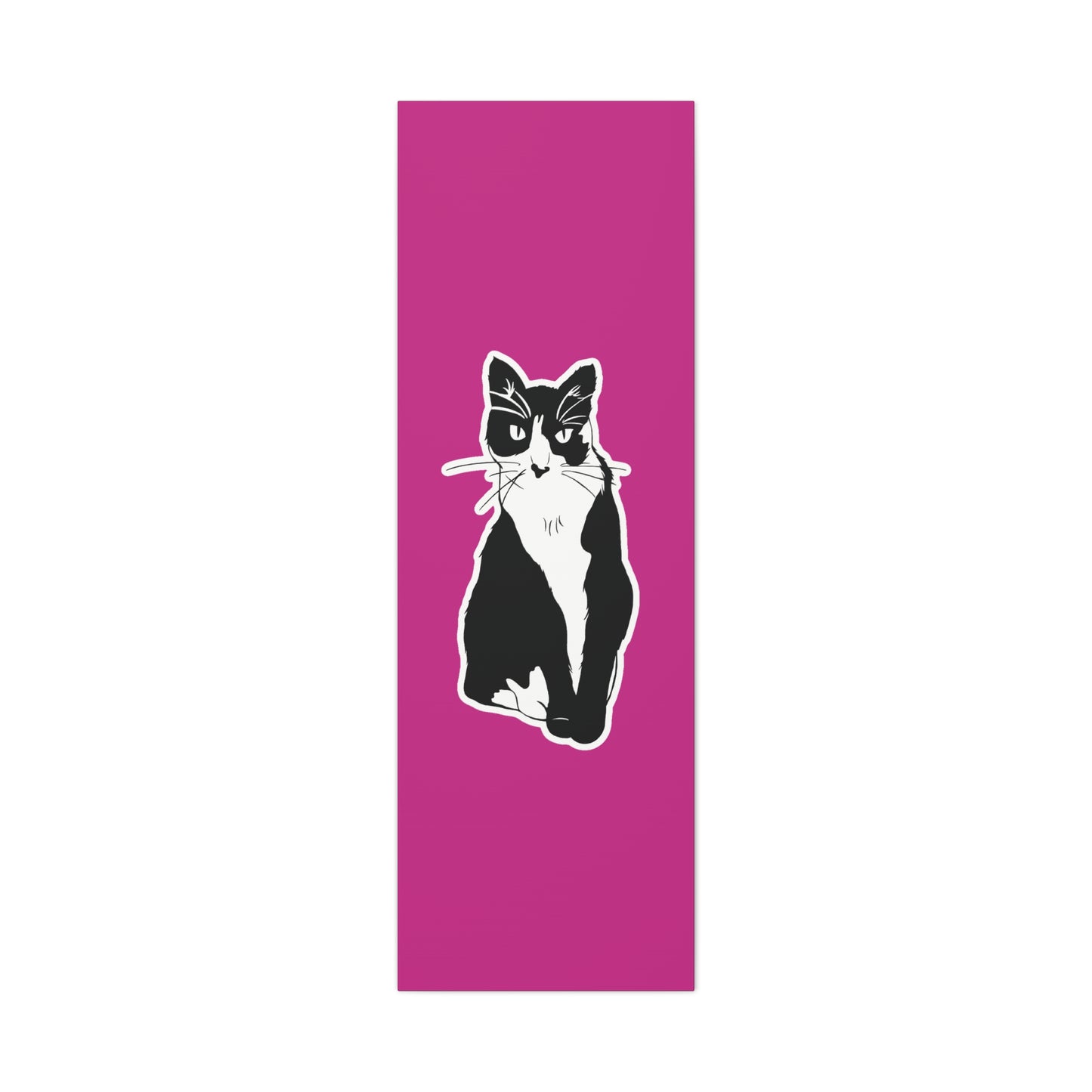 Cat Canvas on Pink (Sticker Style Cat) - Cat Drawing Art