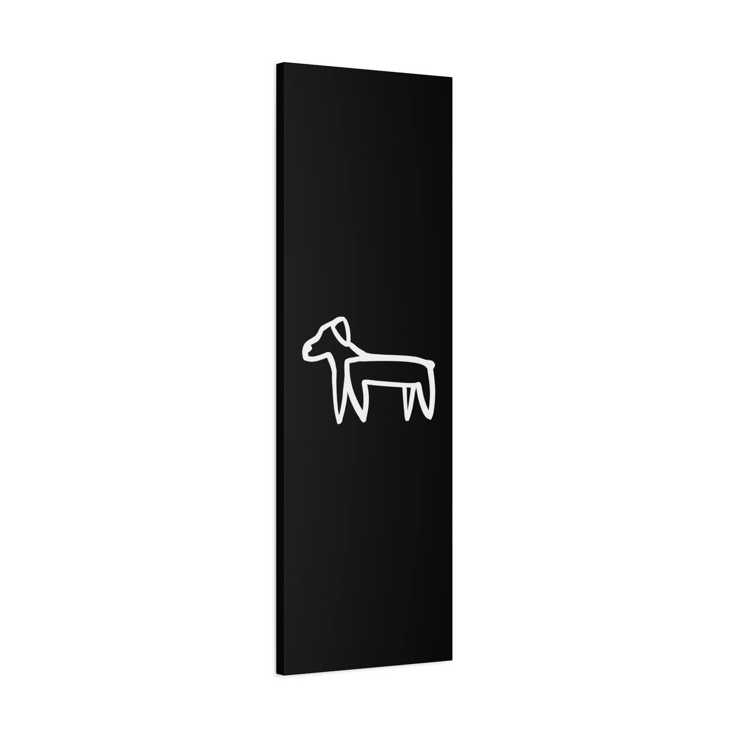 Dog Canvas Print on Black (Transparent Style White Dog) - Dog Art Print