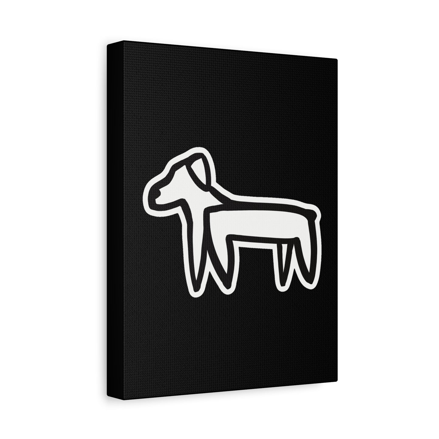 Dog Canvas Print on Black (Sticker Style Dog) - Dog Art Print