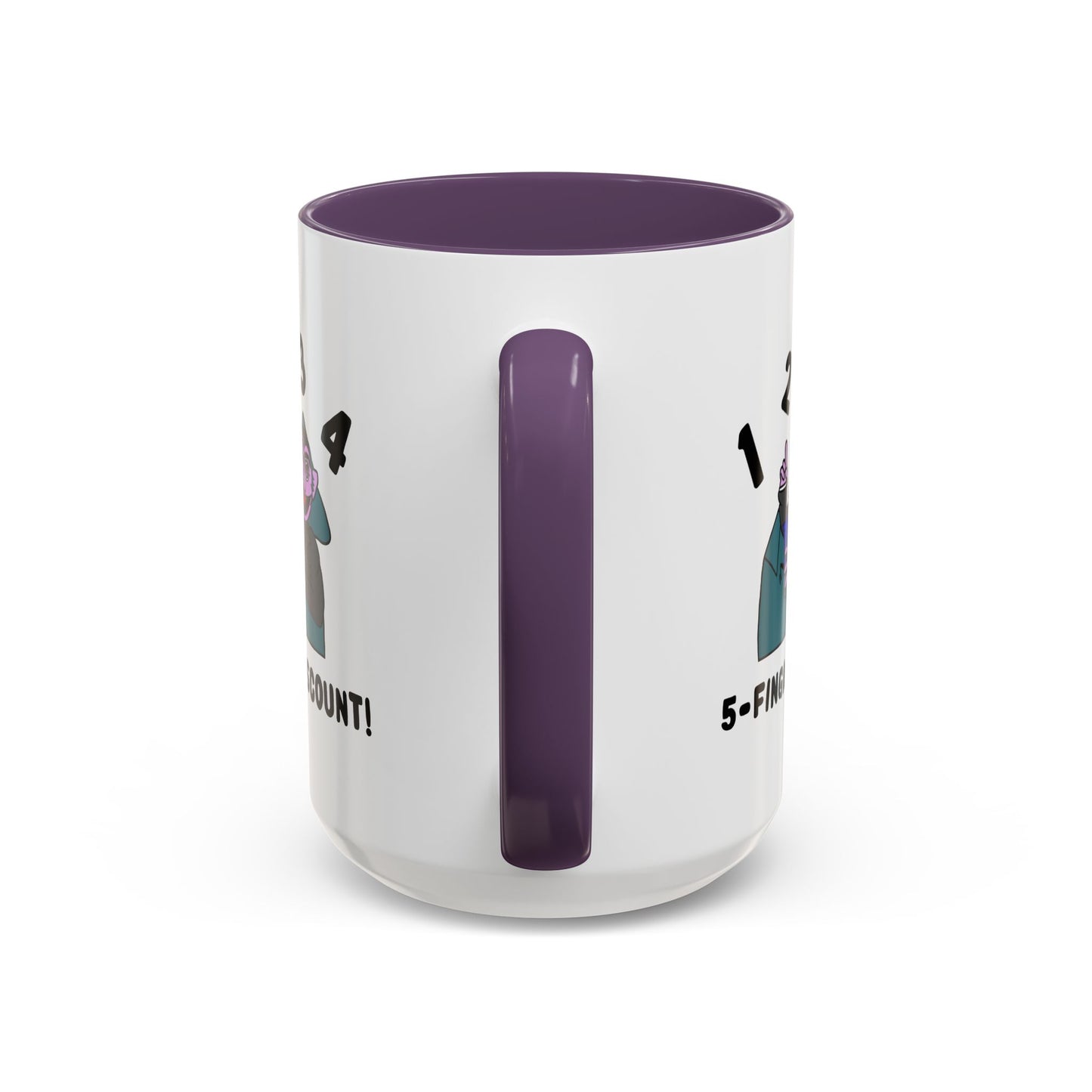 Five Finger Discount Accent Coffee Mug - Sesame Street The Count Parody Coffee Mug