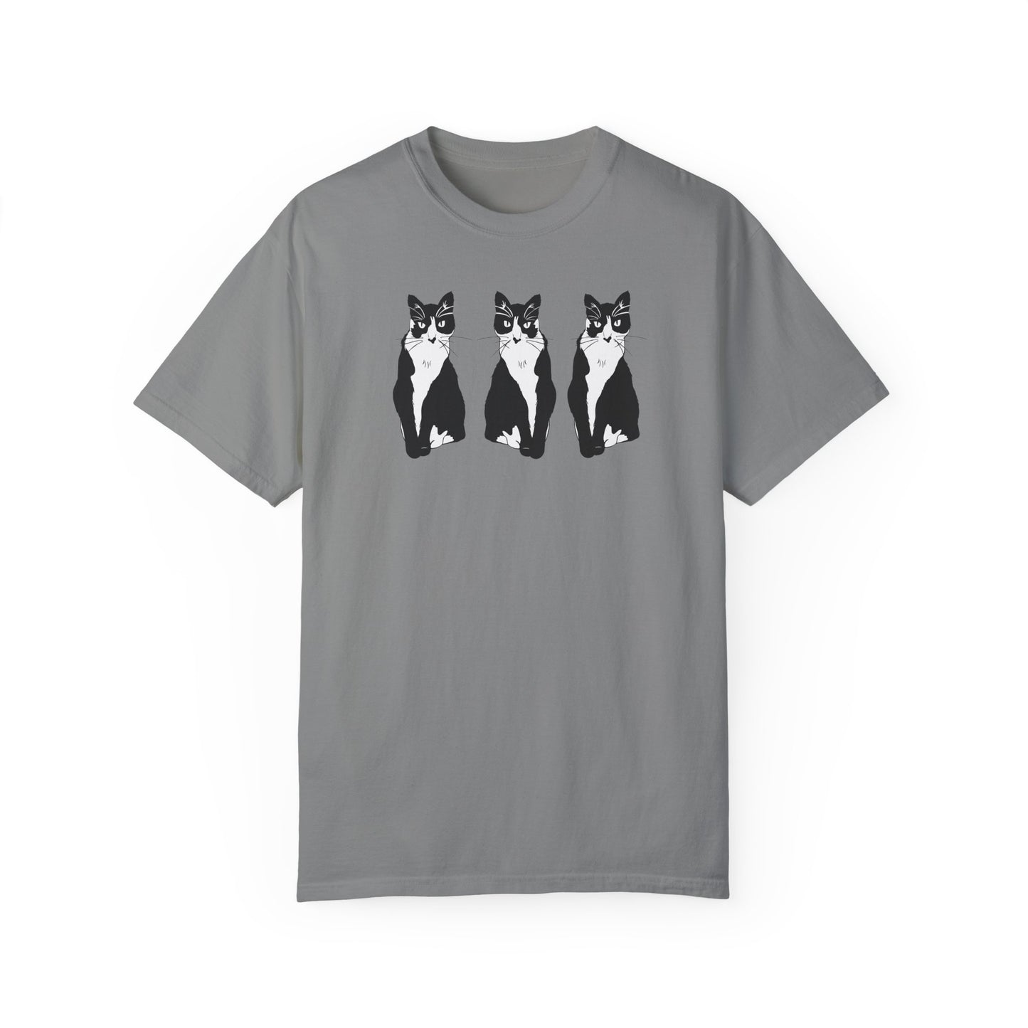 Cat x3 Tee (B&W Style Cat) - Cat Drawing Shirt