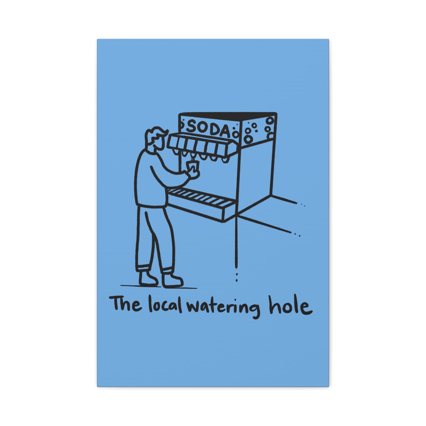 Local Watering Hole Canvas Print - Blue