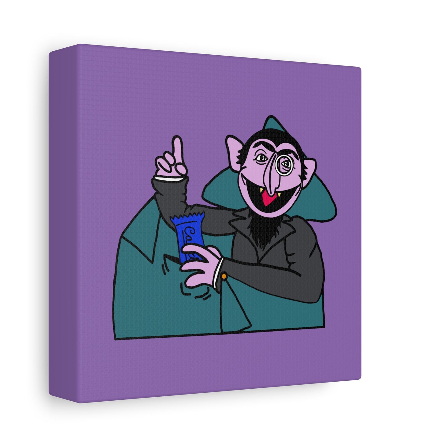 The Count Stealing Candy Canvas Print Light Purple - Sesame Street The Count Canvas Art
